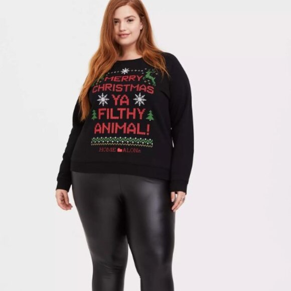 Torrid size 4 Home Alone Black Raglan Holiday Sweatshirt - Picture 4 of 10